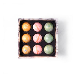 Marble Box of Chocolate Truffles, 9 pc. (Limited Edition) - Flair Chocolatier